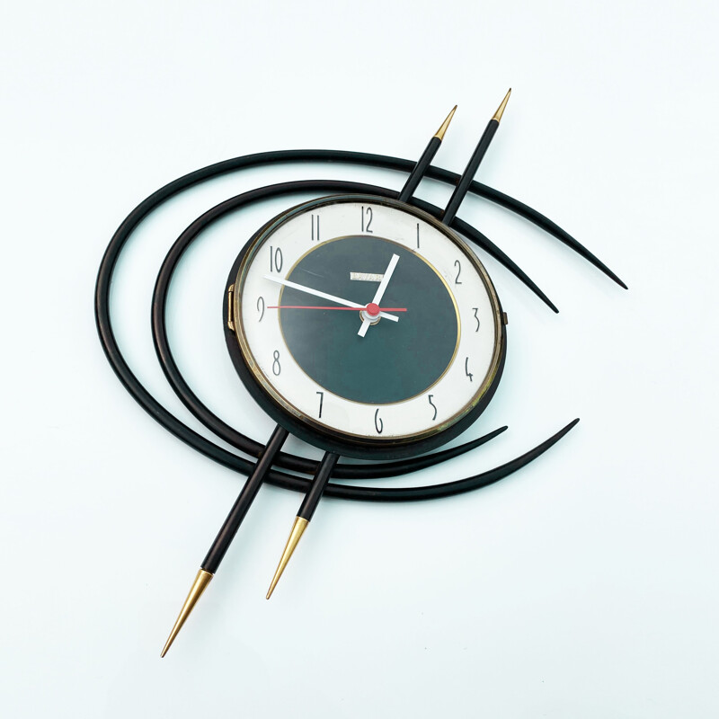 Vintage wall clock Space Age, France 1960s