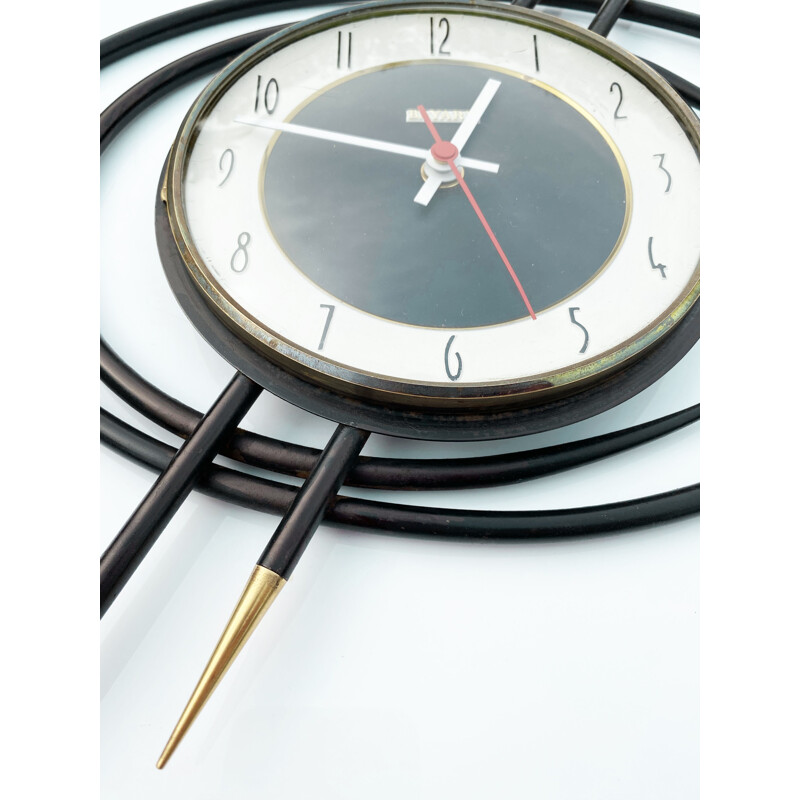 Vintage wall clock Space Age, France 1960s