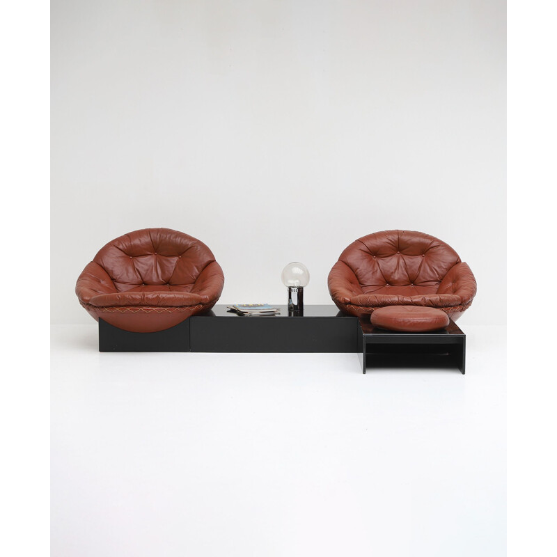 Vintage lounge chair set by Illum Wikkelso & Ryesberg Mobler, Danish 1970s