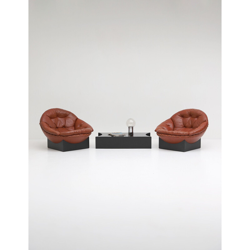 Ensemble de fauteuil lounge vintage par Illum Wikkelso & Ryesberg Mobler, Danois 1970
