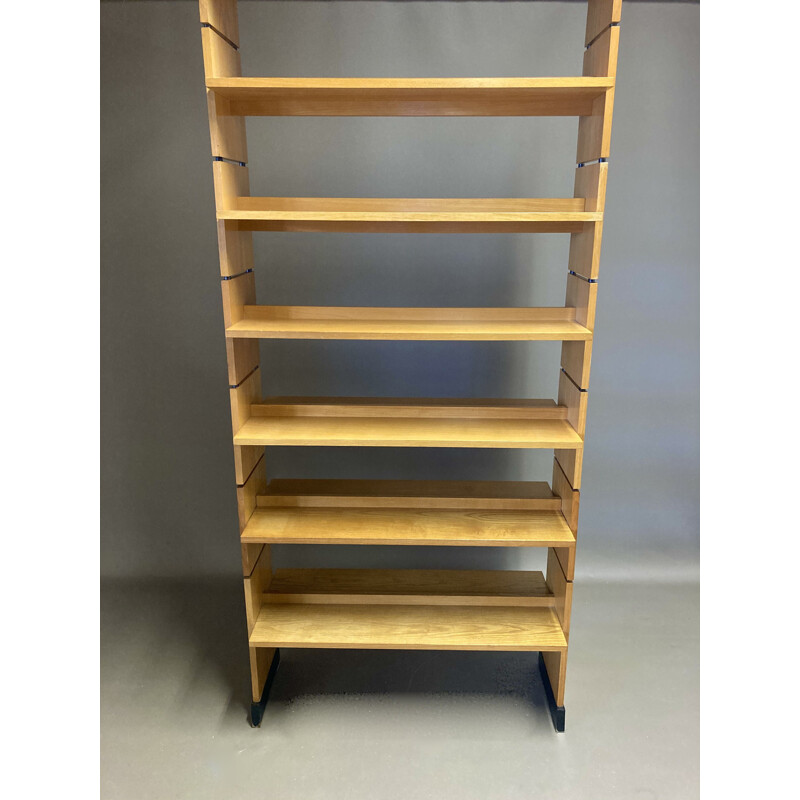 Large vintage bookcase or modular claustra in ash 1950s