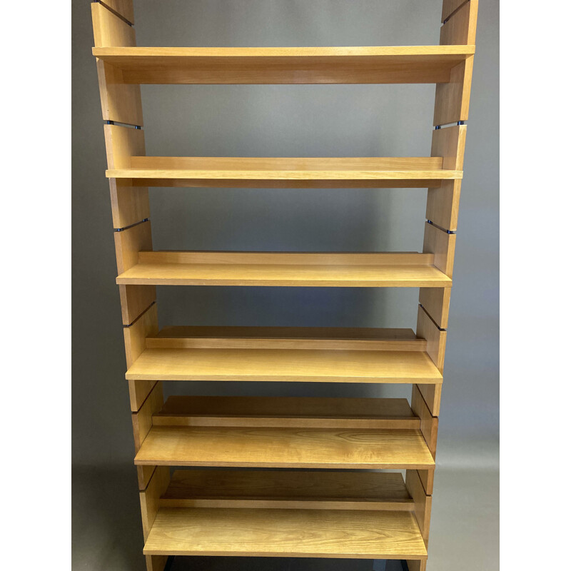 Large vintage bookcase or modular claustra in ash 1950s