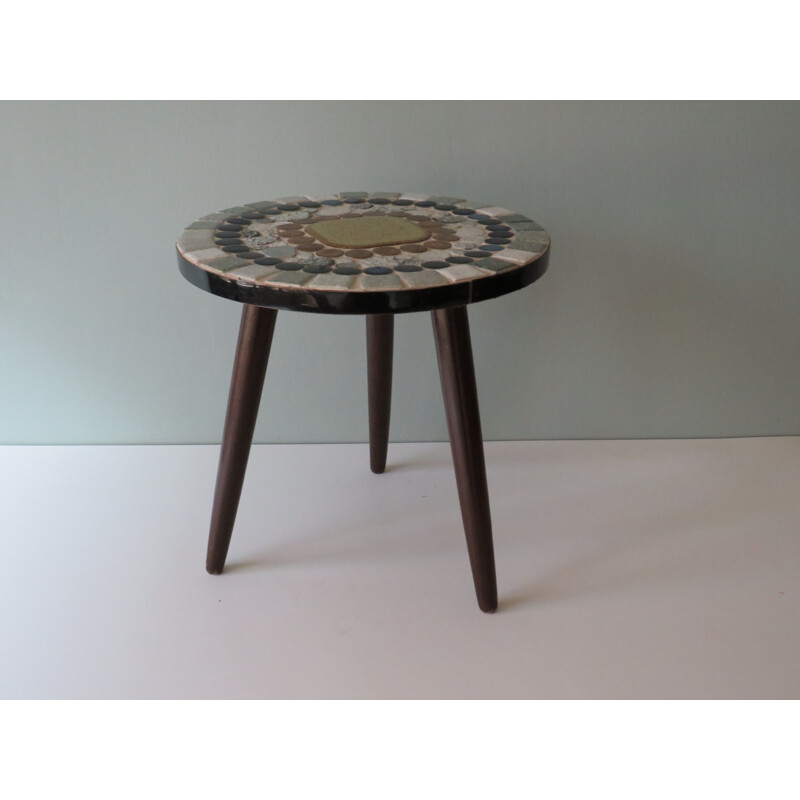 Vintage plant table with mosaic top 1970s