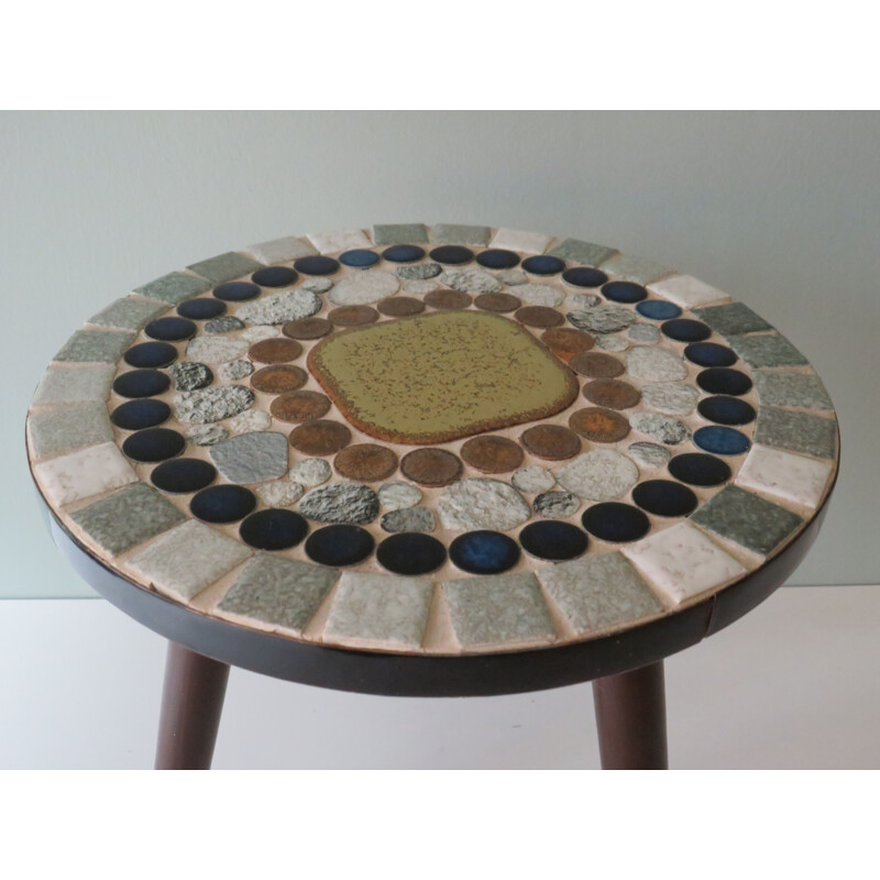 Vintage plant table with mosaic top 1970s