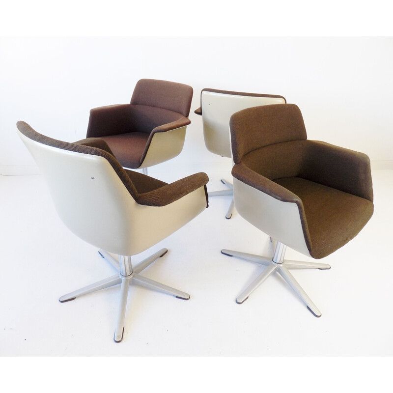 Lot de 4 chaises de bureau vintage Wilkhahn  par Georg Leowald 1960