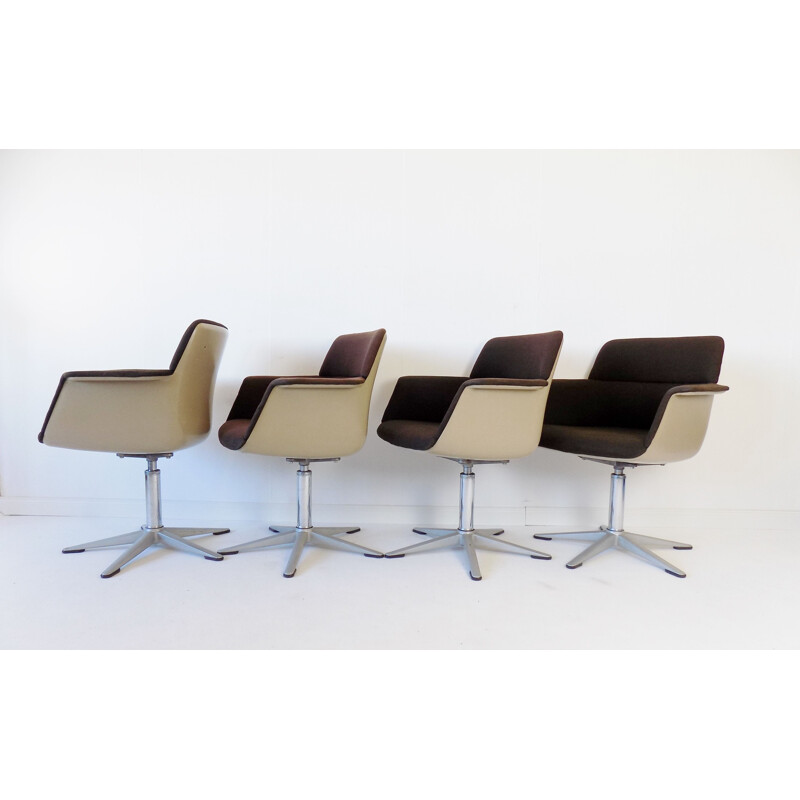 Lot de 4 chaises de bureau vintage Wilkhahn  par Georg Leowald 1960