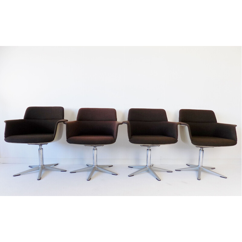 Set of 4 vintage Wilkhahn office dining room chairs by Georg Leowald 1960s
