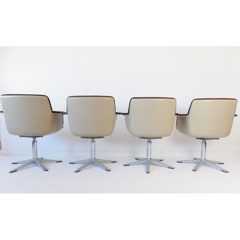 Lot de 4 chaises de bureau vintage Wilkhahn  par Georg Leowald 1960