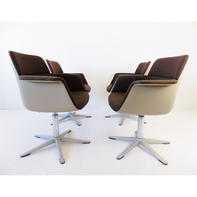 Set of 4 vintage Wilkhahn office dining room chairs by Georg Leowald 1960s