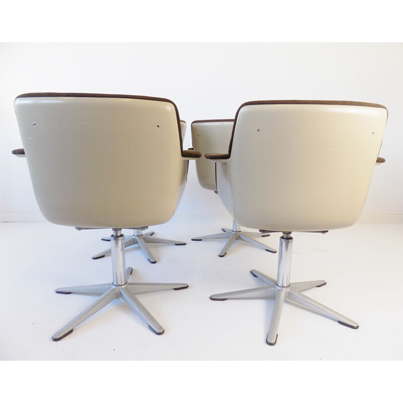 Set of 4 vintage Wilkhahn office dining room chairs by Georg Leowald 1960s