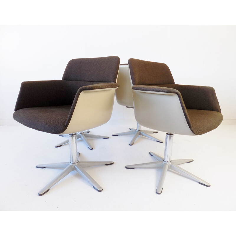 Lot de 4 chaises de bureau vintage Wilkhahn  par Georg Leowald 1960