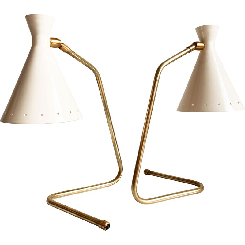 Pair of vintage lamps "cocottes", Italian 1950s