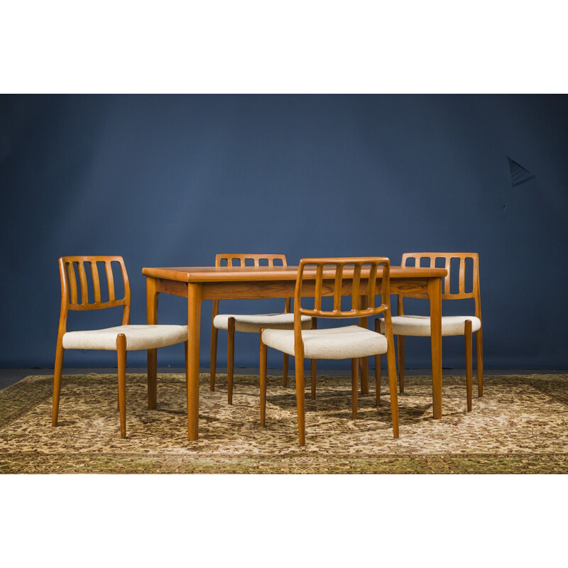 Set of 4 vintage Model 83 Teak Dining Chairs by Niels O. Moller for J.L. Moller, Danish 1960s