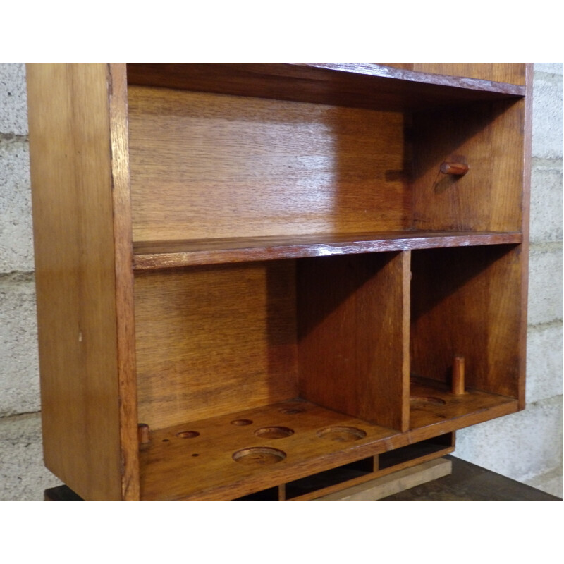 Little wall shelving system in wood - 1960s