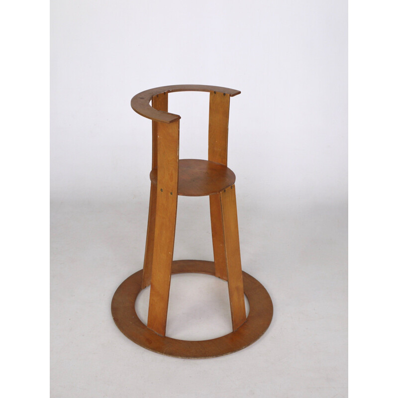 Prototype de chaise d'enfant vintage en contreplaqué par Gunnar Daan 1960