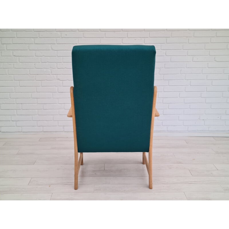 Sillón vintage de roble con respaldo alto de Jorgen Bækmark para FDB, Dinamarca, 1970