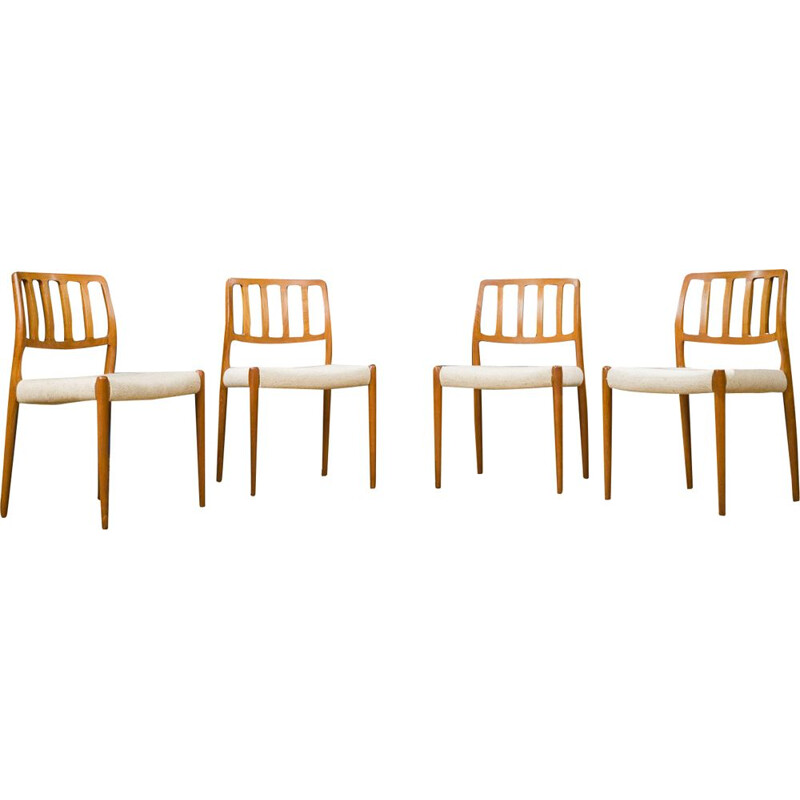 Set of 4 vintage Model 83 Teak Dining Chairs by Niels O. Moller for J.L. Moller, Danish 1960s