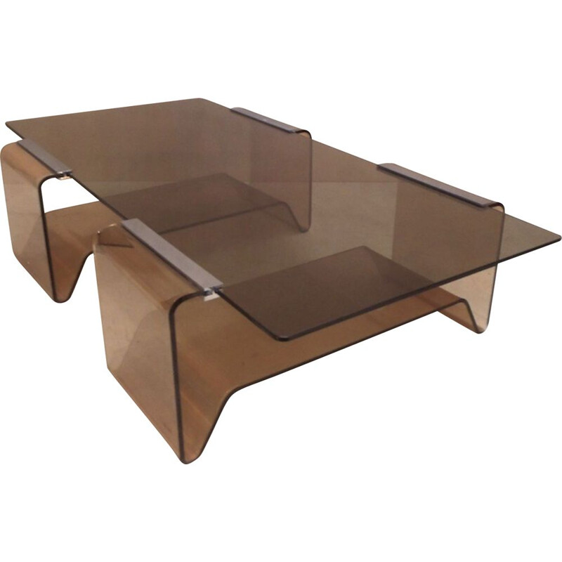 Vintage Altuglass coffee table by Michel Dumas 1970