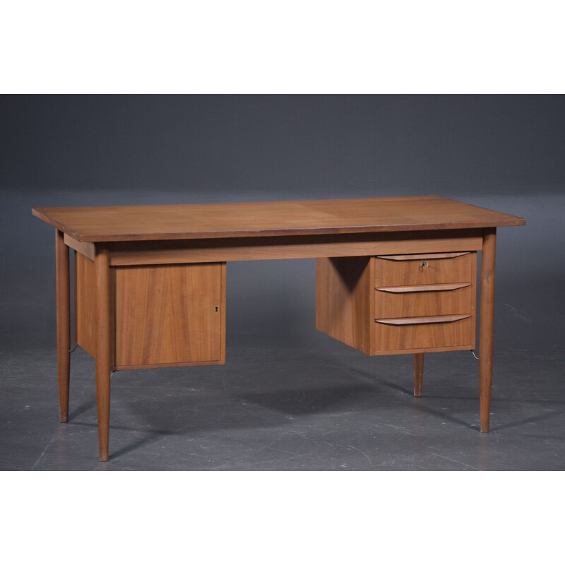 Vintage teak freestanding desk, Danish 1960s