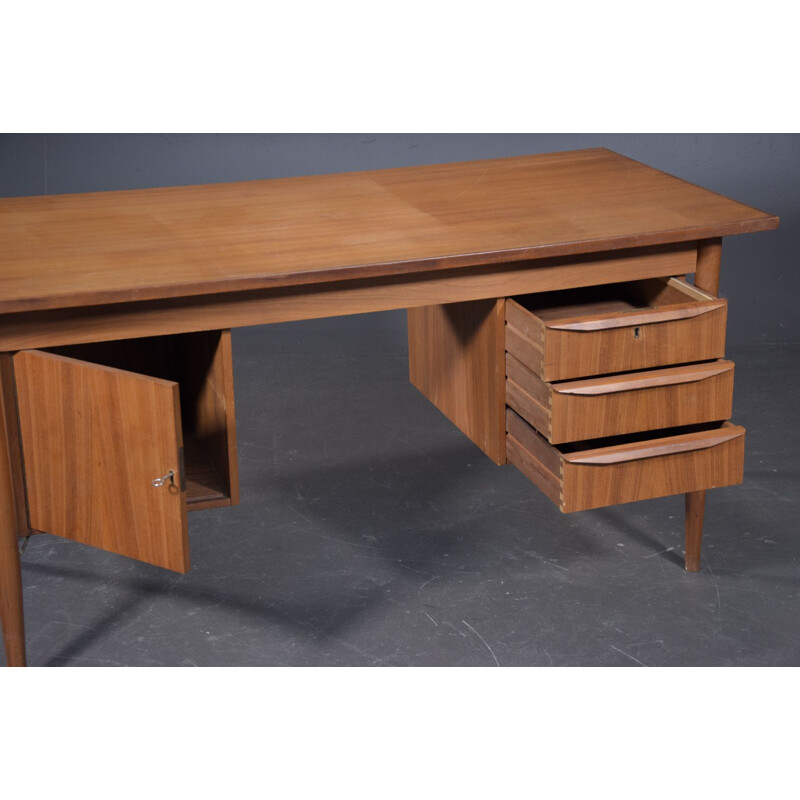 Vintage teak freestanding desk, Danish 1960s