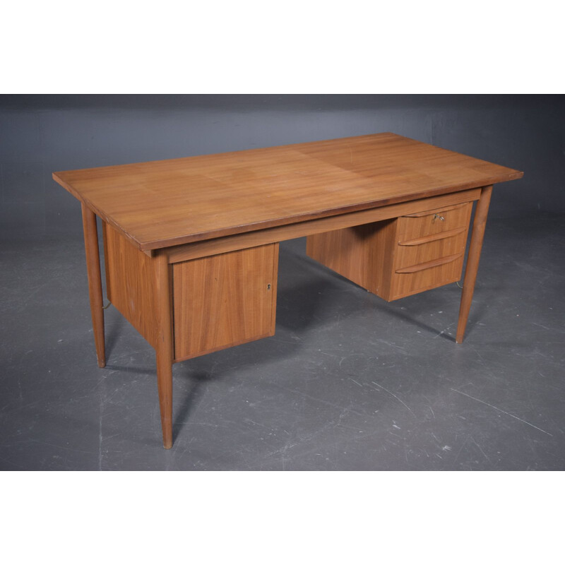 Vintage teak freestanding desk, Danish 1960s