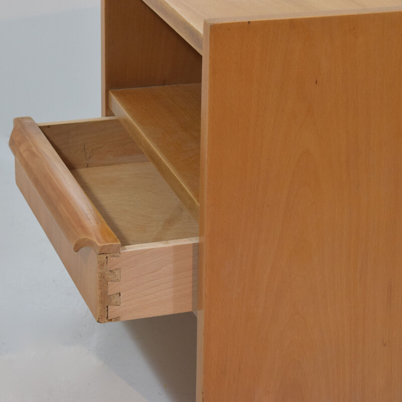 Pair of vintage oak nightstands, 1950