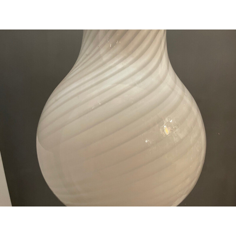 Vintage Murano Glass Swirl Light Pendant from Venini 1970s
