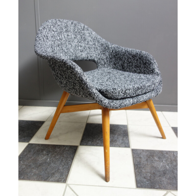 Vintage Miroslav Navratil shell chair, Czechoslovakia 1960s