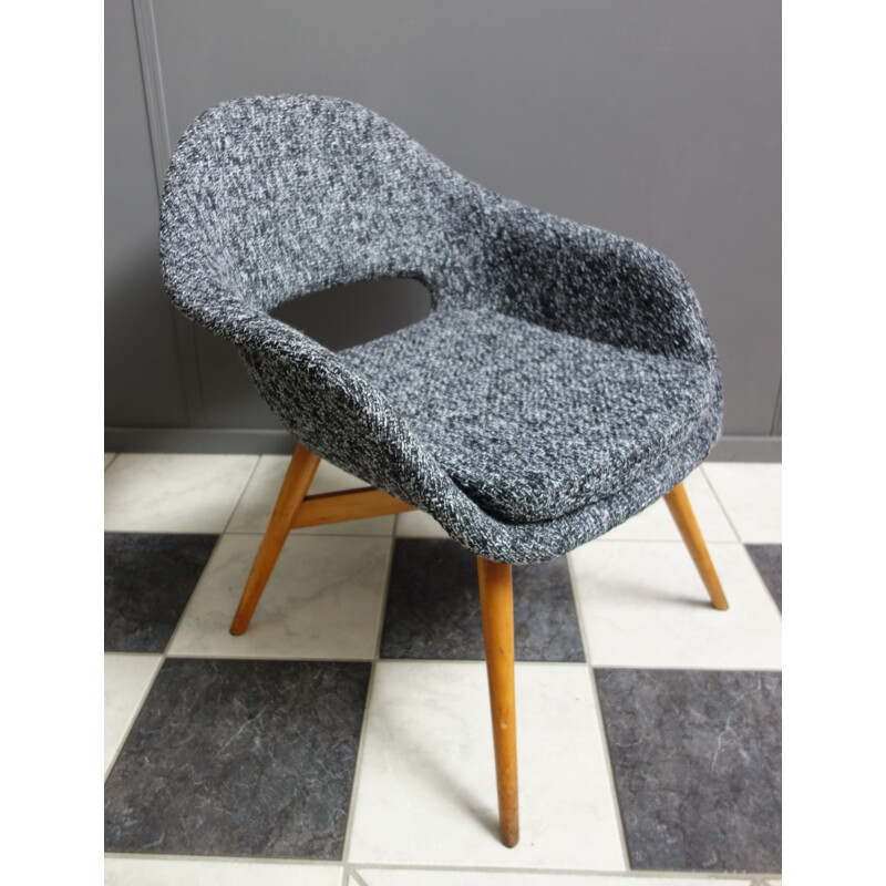 Vintage Miroslav Navratil shell chair, Czechoslovakia 1960s