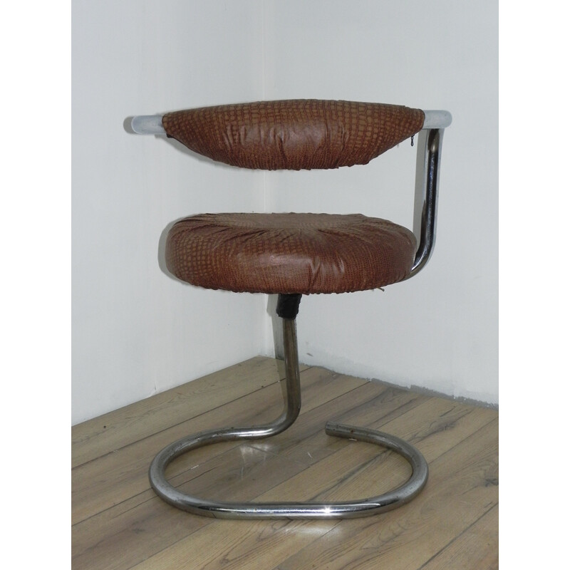 Set of 4 "Cobra" chairs in leatherette, Giotto STOPPINO - 1970s