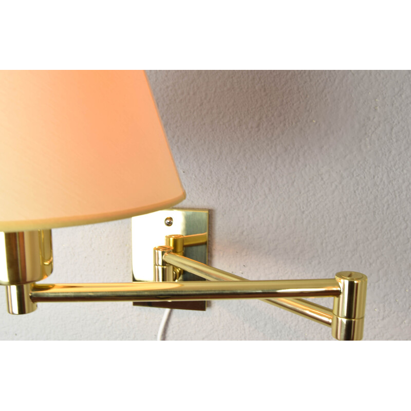 Pair of vintage Modern Swing Arm Brass Sconces by George W Hansen for Metalarte, Spanish 1960s