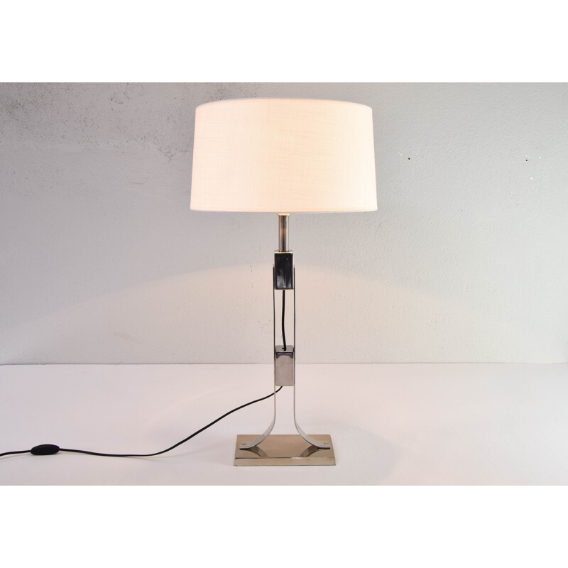 Lampe de table vintage en chrome de Federico Correa et Alfonso Milá, Italie 1980