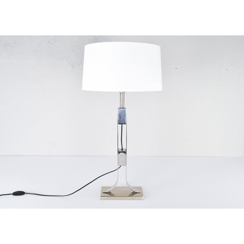 Vintage chrome table lamp by Federico Correa and Alfonso Milá, Italy 1980s