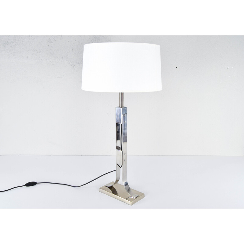 Vintage chrome table lamp by Federico Correa and Alfonso Milá, Italy 1980s