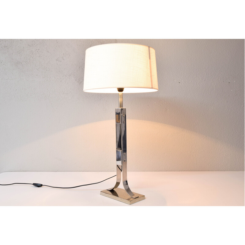 Vintage chrome table lamp by Federico Correa and Alfonso Milá, Italy 1980s