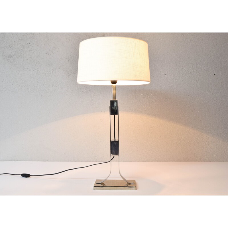 Vintage chrome table lamp by Federico Correa and Alfonso Milá, Italy 1980s