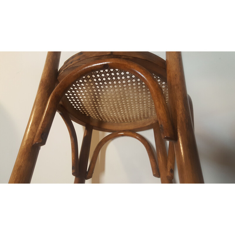 Vintage beech wood bar stool 1900s