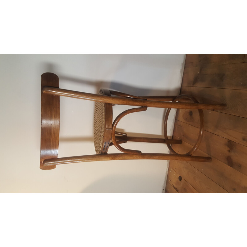 Vintage beech wood bar stool 1900s