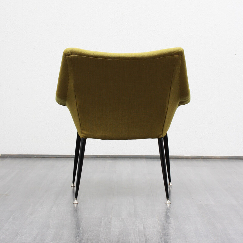 Rare 1950s armchair, yellow, reupholstered