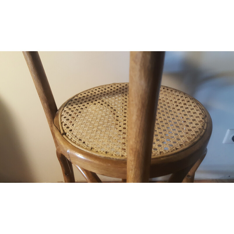 Tabouret vintage de bar en hêtre 1900