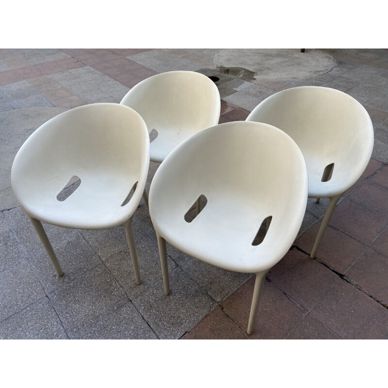 Juego de 4 sillones vintage "Soft Egg" de Philippe Starck, Italia 2005