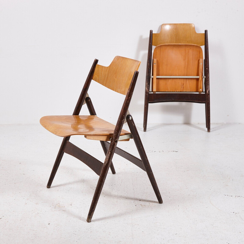 Vintage Model SE18 Foldable Chair by Egon Eiermann for Wilde and Spieth 1852s