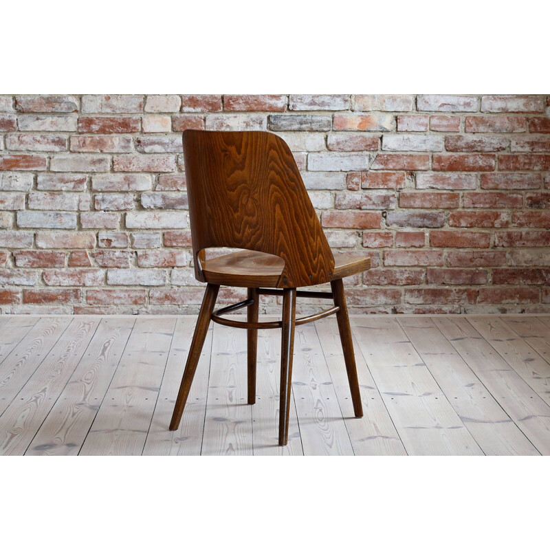 Set of 4 vintage beech veneer Dining Chairs Model 514 by Radomir Hofman for Ton