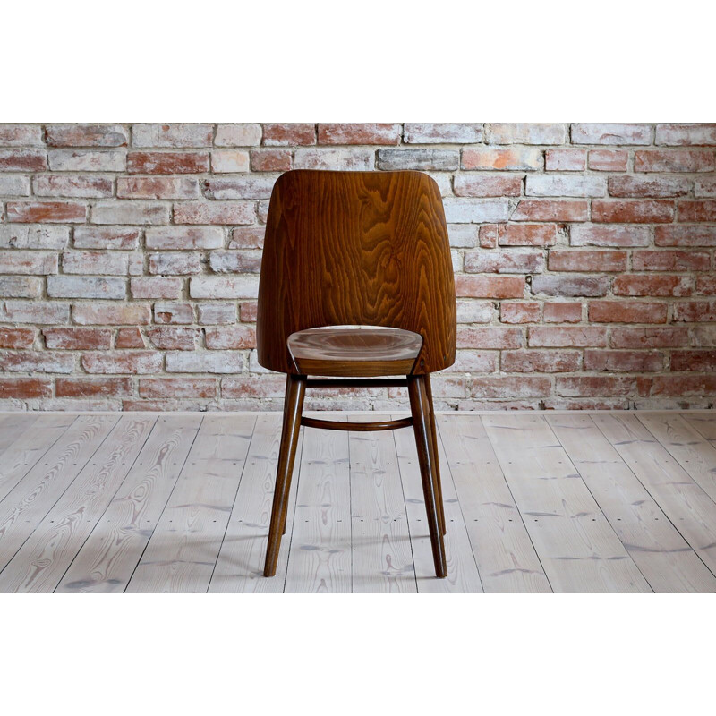 Conjunto de 4 cadeiras de madeira de faia vintage Modelo 514 de Radomir Hofman para Ton