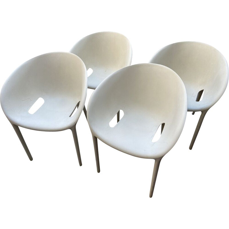 Set of 4 vintage "Soft Egg" armchairs by Philippe Starck, Italy 2005s
