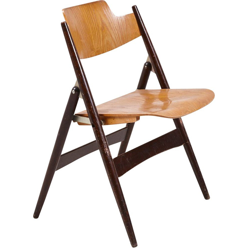 Vintage Model SE18 Foldable Chair by Egon Eiermann for Wilde and Spieth 1852s