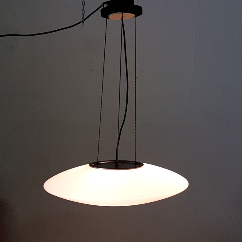 Lampada a sospensione in vetro vintage, 1960