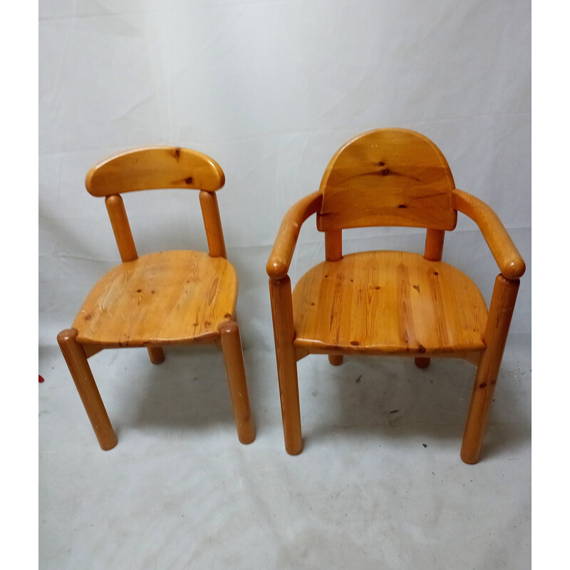 Pair of vintage chairs in pine from Rainer Daumiller, Denmark 1970s