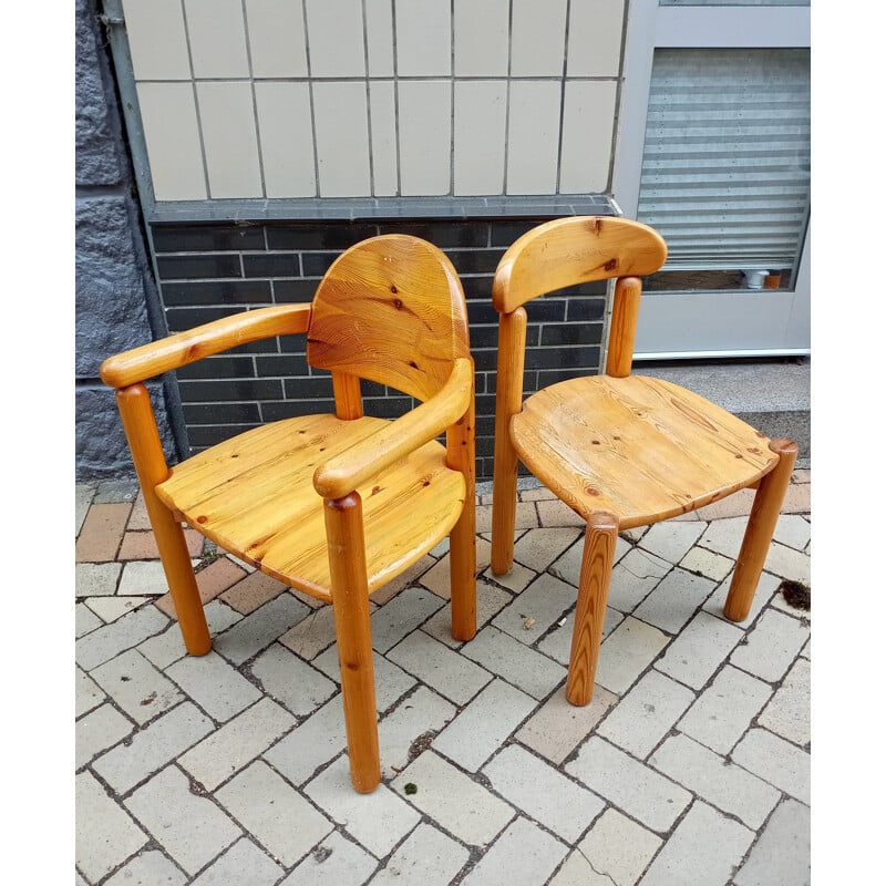 Pair of vintage chairs in pine from Rainer Daumiller, Denmark 1970s