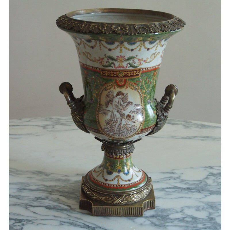 Vintage medicis vase with decorative bouquet